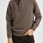 Maglia uomo mezza zip e bottoni tortora scuro MKN0585 ST71 BARBOUR 