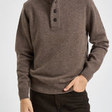 Maglia uomo mezza zip e bottoni tortora scuro MKN0585 ST71 BARBOUR 