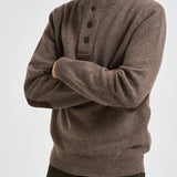 Maglia uomo mezza zip e bottoni tortora scuro MKN0585 ST71 BARBOUR 