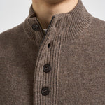 Maglia uomo mezza zip e bottoni tortora scuro MKN0585 ST71 BARBOUR 
