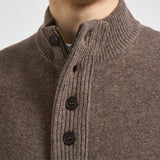 Maglia uomo mezza zip e bottoni tortora scuro MKN0585 ST71 BARBOUR 