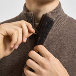 Maglia uomo mezza zip e bottoni tortora scuro MKN0585 ST71 BARBOUR 