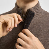 Maglia uomo mezza zip e bottoni tortora scuro MKN0585 ST71 BARBOUR 