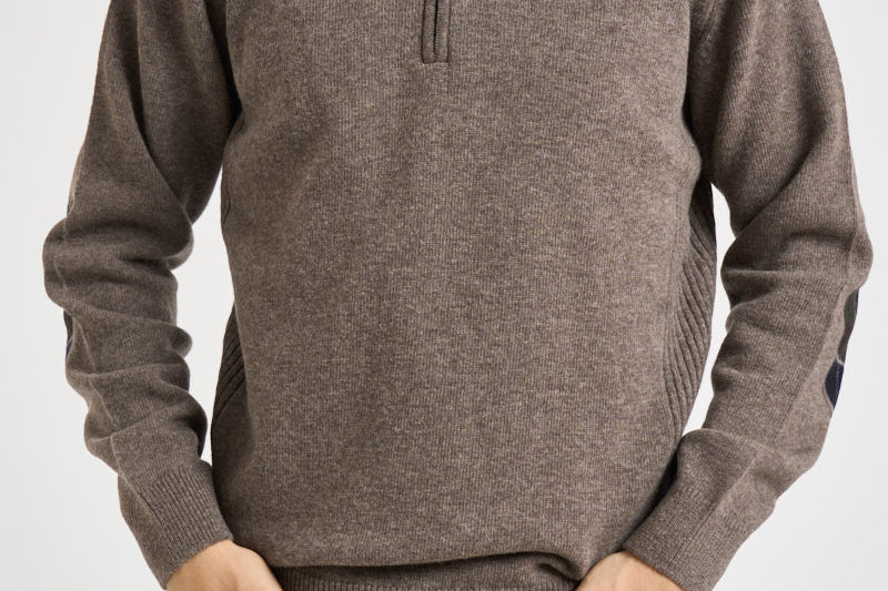 Maglia uomo mezza zip tortora MKN0837 OL76 BARBOUR 