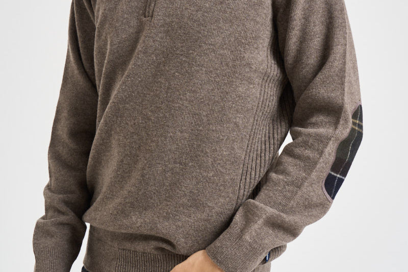 Maglia uomo mezza zip tortora MKN0837 OL76 BARBOUR 
