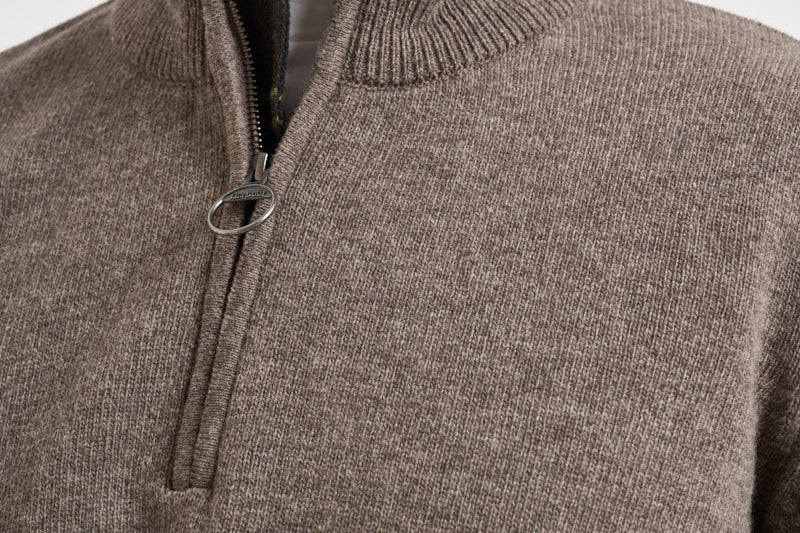 Maglia uomo mezza zip tortora MKN0837 OL76 BARBOUR 