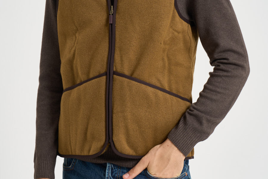 Gilet uomo in pile cammello MLI0004 BR31 BARBOUR 