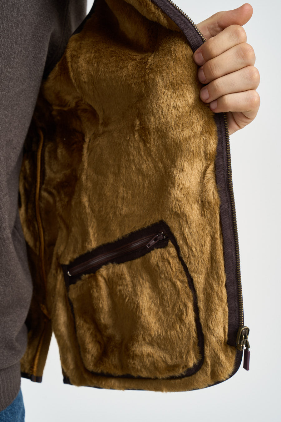 Gilet uomo in pile cammello MLI0004 BR31 BARBOUR 