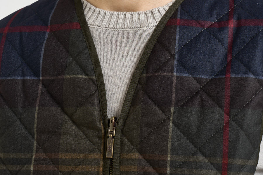 Gilet uomo trapuntato tartan blu MLI0064 TN14 BARBOUR 