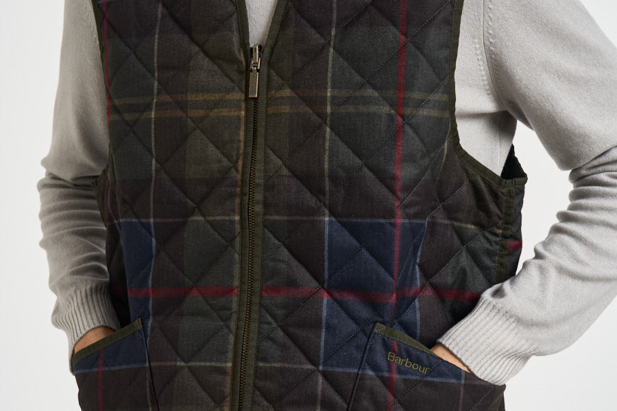 Gilet uomo trapuntato tartan blu MLI0064 TN14 BARBOUR 