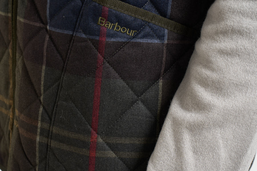 Gilet uomo trapuntato tartan blu MLI0064 TN14 BARBOUR 
