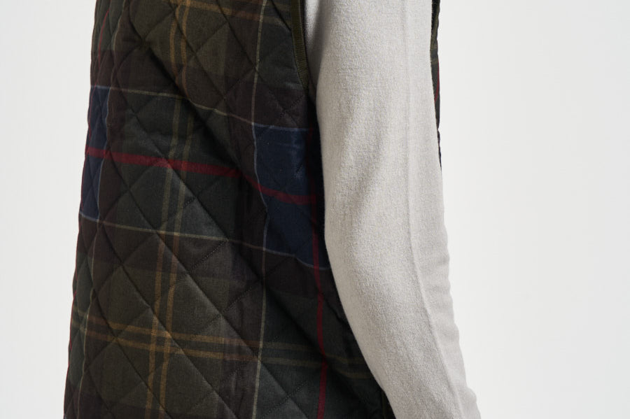 Gilet uomo trapuntato tartan blu MLI0064 TN14 BARBOUR 
