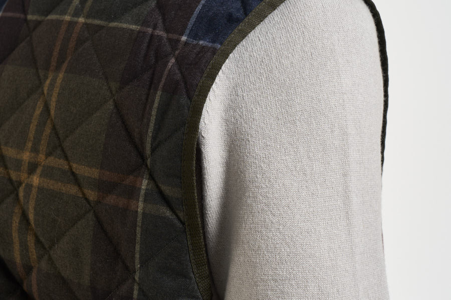 Gilet uomo trapuntato tartan blu MLI0064 TN14 BARBOUR 