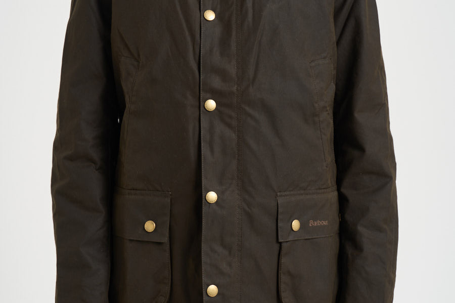 Giacca uomo cerata Ashby verde militare MWX0339 OL71 BARBOUR 