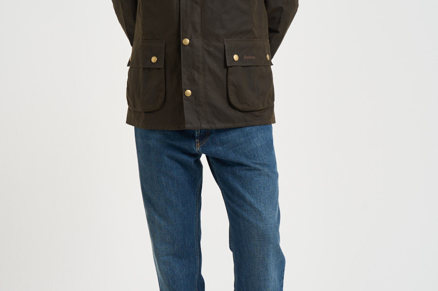Giacca uomo cerata Ashby verde militare MWX0339 OL71 BARBOUR 