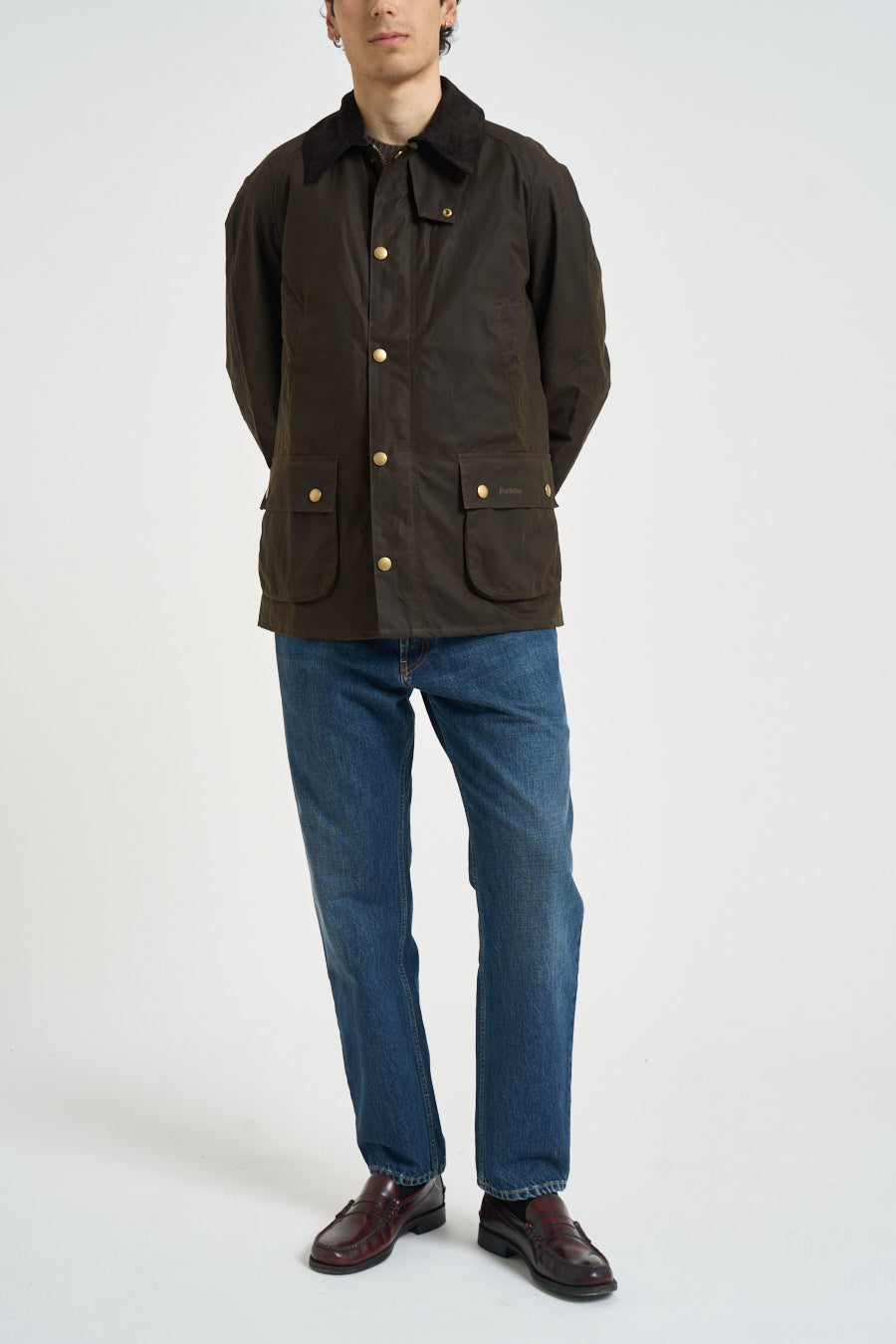 Giacca uomo cerata Ashby verde militare MWX0339 OL71 BARBOUR 