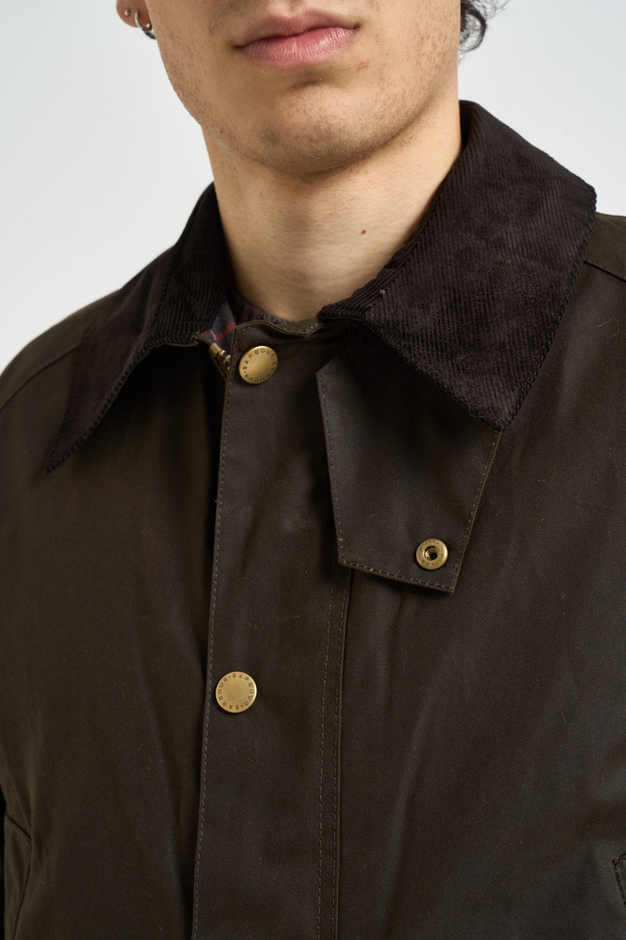 Giacca uomo cerata Ashby verde militare MWX0339 OL71 BARBOUR 