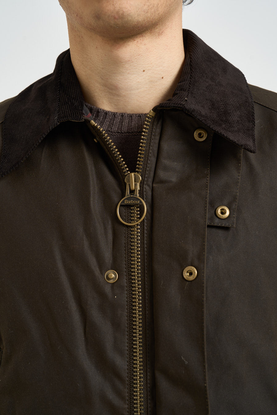 Giacca uomo cerata Ashby verde militare MWX0339 OL71 BARBOUR 