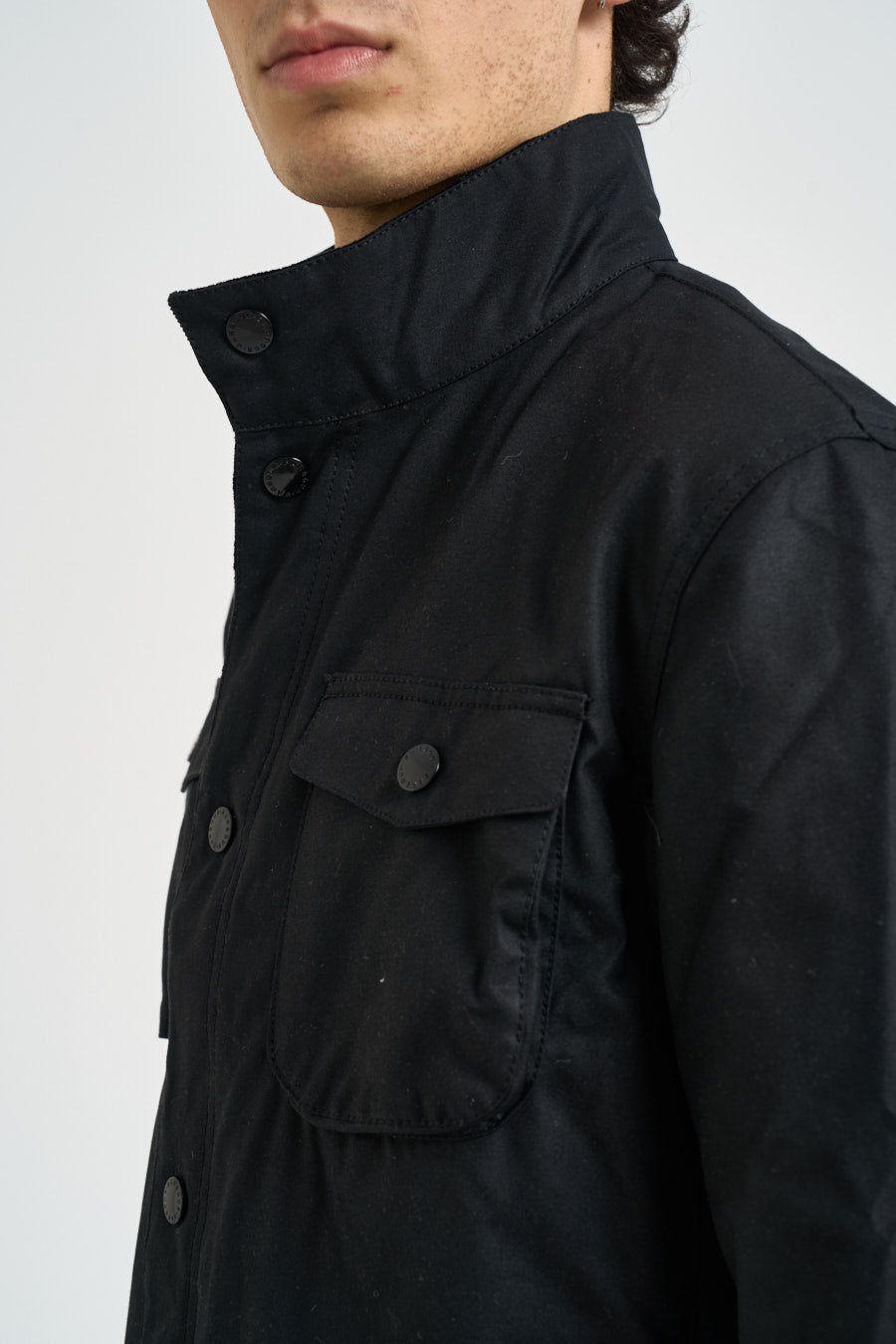 Giubbotto uomo cerato Ogston nero MWX0700 BK11 BARBOUR 