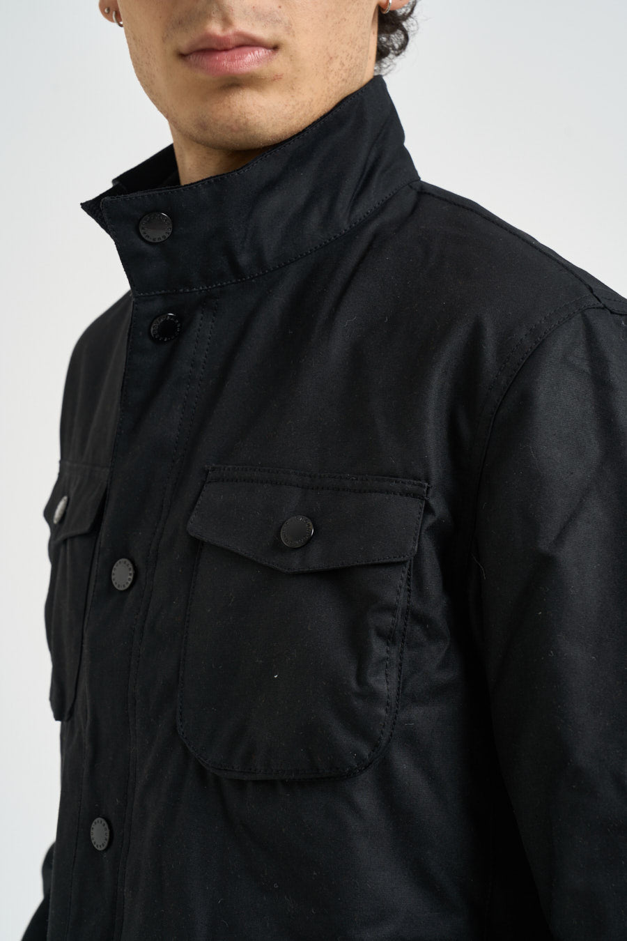 Giubbotto uomo cerato Ogston nero MWX0700 BK11 BARBOUR 