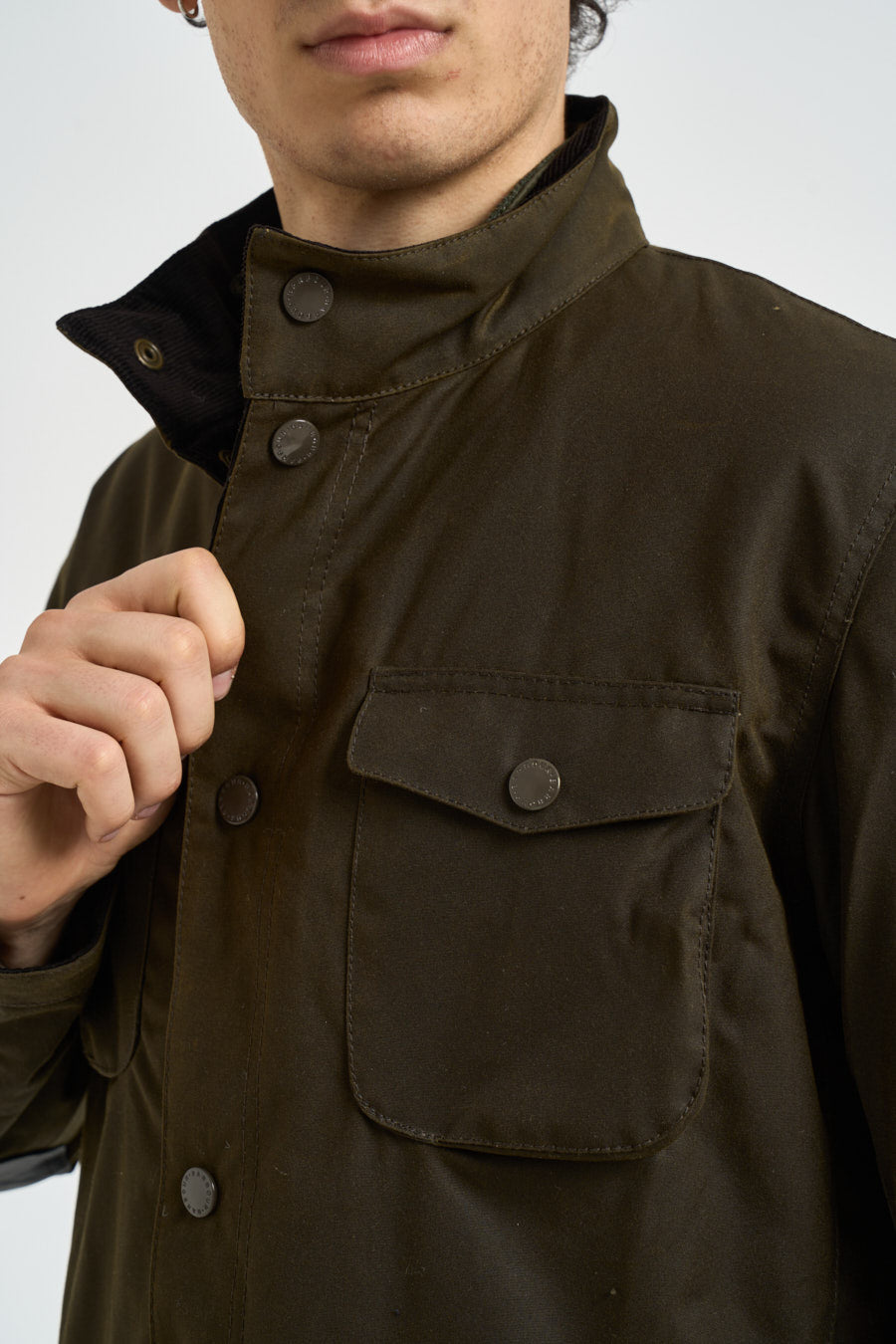Giubbotto uomo cerato Ogston verde MWX0700 OL51 BARBOUR 