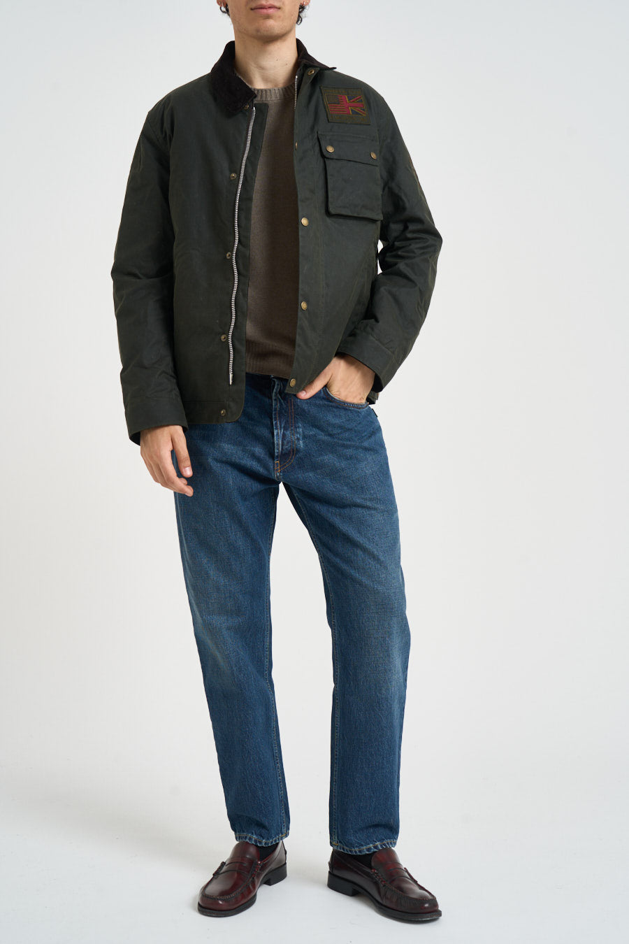 Giubbotto uomo cerato verde scuro MWX1853 SG91 BARBOUR INTERNATIONAL 