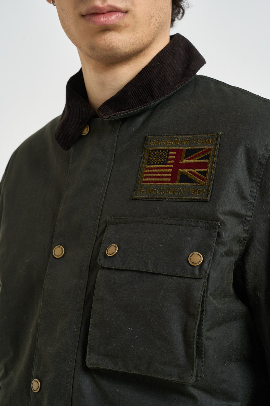 Giubbotto uomo cerato verde scuro MWX1853 SG91 BARBOUR INTERNATIONAL 