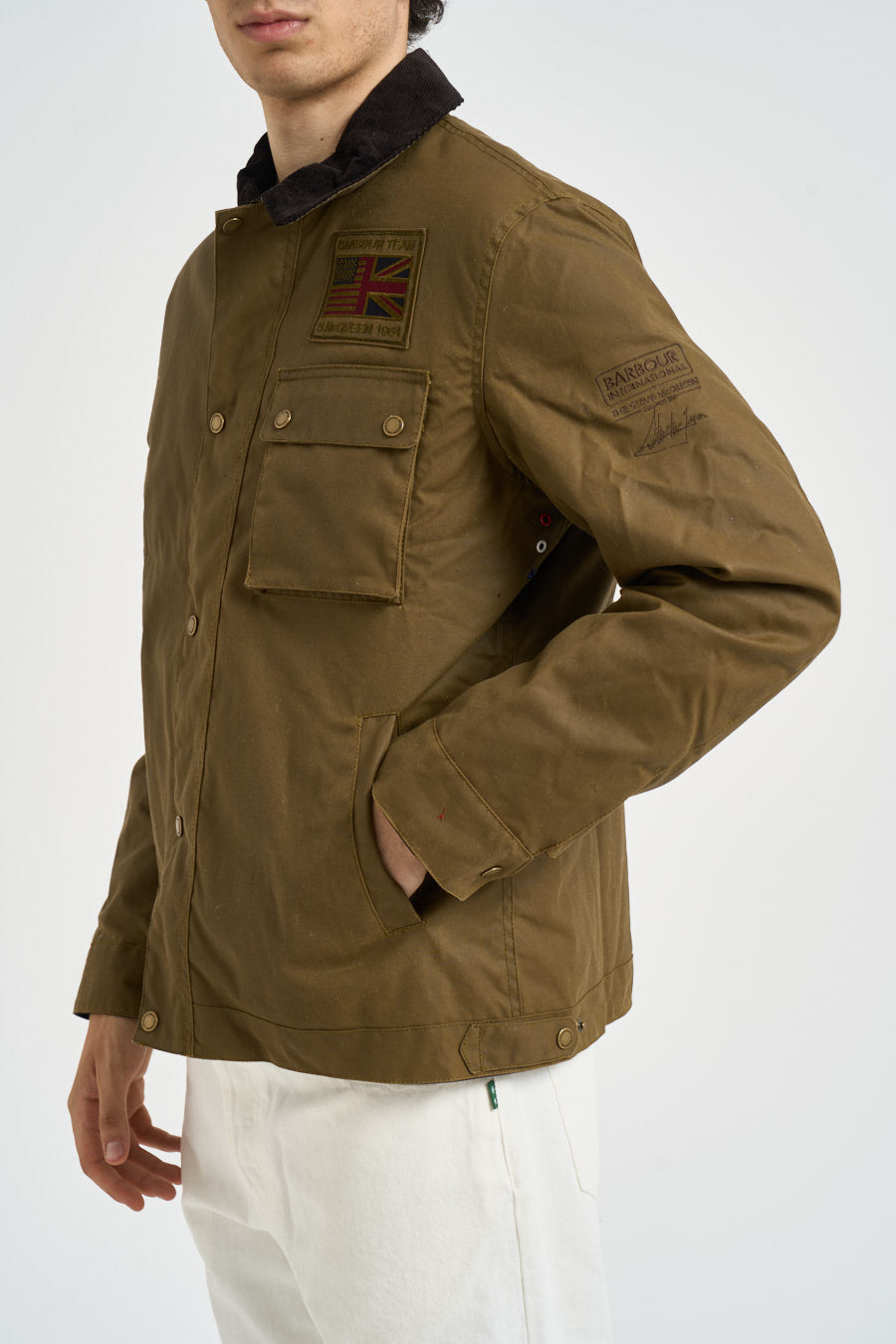 Giubbotto uomo cerato verde oliva MWX1853 SN32 BARBOUR INTERNATIONAL 
