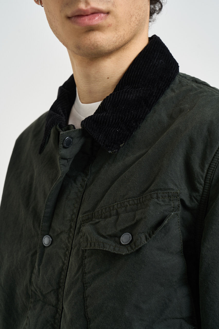 Giacca uomo Drifter in cotone cerato verde MWX2600 SG51 BARBOUR INTERNATIONAL 