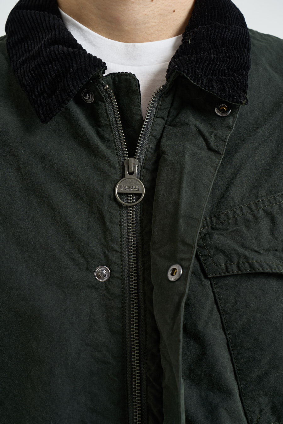 Giacca uomo Drifter in cotone cerato verde MWX2600 SG51 BARBOUR INTERNATIONAL 