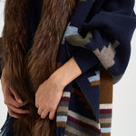 Sciarpa donna con collo in ecopelliccia blu SCIARPA 16CHOCO BAZAR DELUXE 