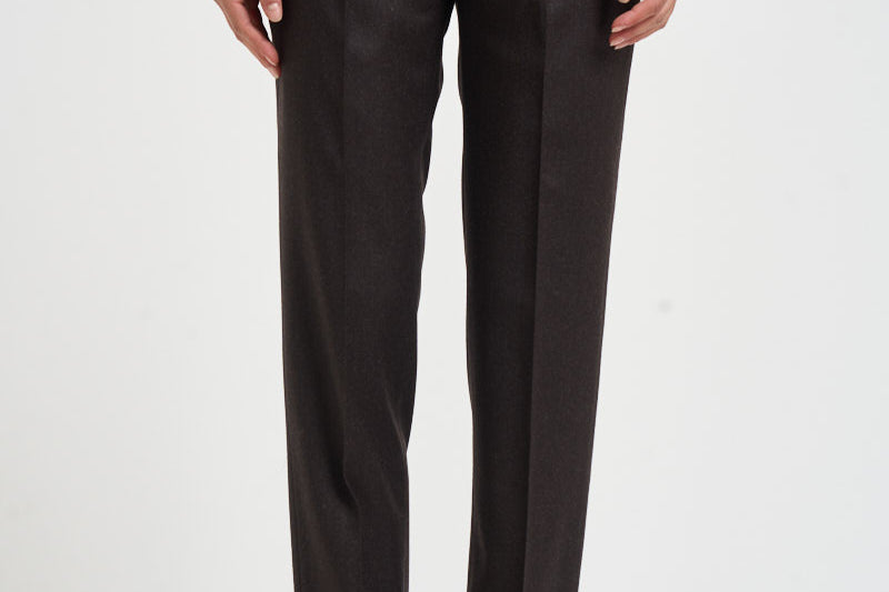 Pantaloni donna con elastico sul retro moro ALICIA LONG ZG1202XDK BROWN BERWICH 