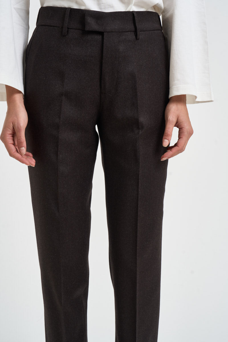 Pantaloni donna con elastico sul retro moro ALICIA LONG ZG1202XDK BROWN BERWICH 