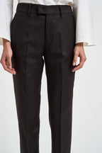 Pantaloni donna con elastico sul retro moro ALICIA LONG ZG1202XDK BROWN BERWICH 