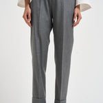 Pantaloni donna con elastico sul retro grigio chiaro ALICIA LONG ZG1202XMID GREY BERWICH 