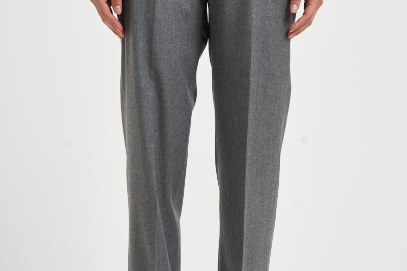 Pantaloni donna con elastico sul retro grigio chiaro ALICIA LONG ZG1202XMID GREY BERWICH 