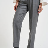 Pantaloni donna con elastico sul retro grigio chiaro ALICIA LONG ZG1202XMID GREY BERWICH 