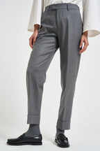 Pantaloni donna con elastico sul retro grigio chiaro ALICIA LONG ZG1202XMID GREY BERWICH 