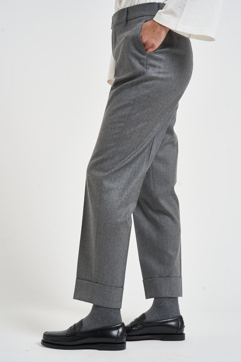 Pantaloni donna con elastico sul retro grigio chiaro ALICIA LONG ZG1202XMID GREY BERWICH 