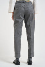 Pantaloni donna con elastico sul retro grigio chiaro ALICIA LONG ZG1202XMID GREY BERWICH 