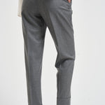 Pantaloni donna con elastico sul retro grigio chiaro ALICIA LONG ZG1202XMID GREY BERWICH 