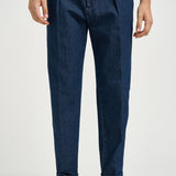 Pantalone uomo con pinces blu denim CHIAIAJ KK1002SW BERWICH 