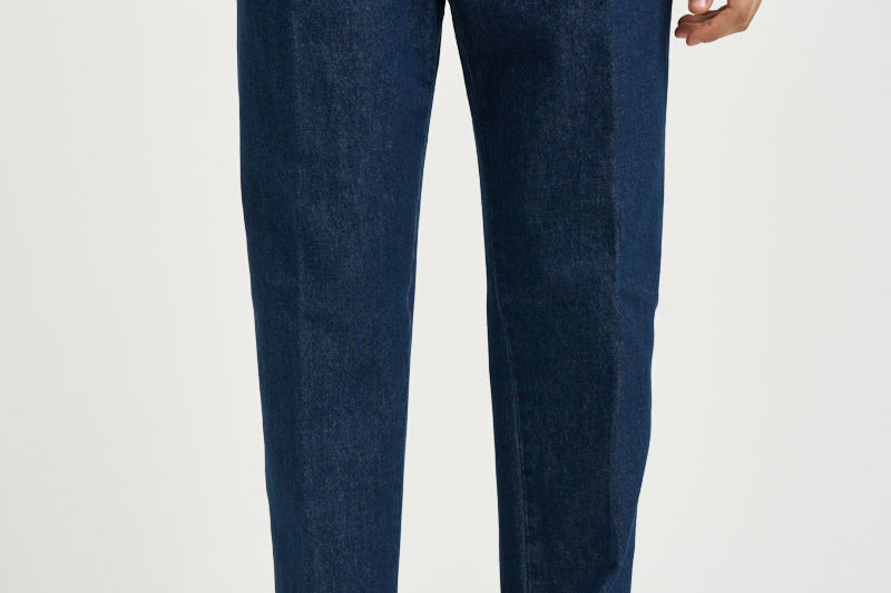 Pantalone uomo con pinces blu denim CHIAIAJ KK1002SW BERWICH 