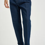 Pantalone uomo con pinces blu denim CHIAIAJ KK1002SW BERWICH 