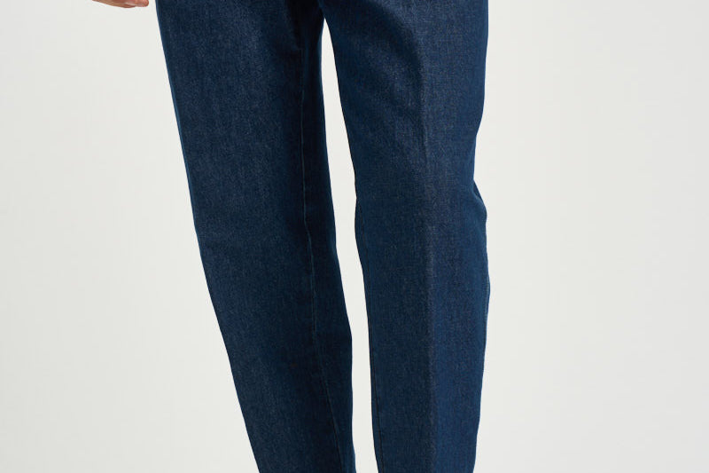 Pantalone uomo con pinces blu denim CHIAIAJ KK1002SW BERWICH 