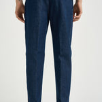Pantalone uomo con pinces blu denim CHIAIAJ KK1002SW BERWICH 