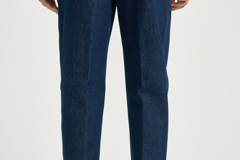 Pantalone uomo con pinces blu denim CHIAIAJ KK1002SW BERWICH 