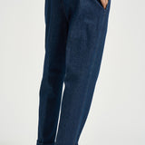 Pantalone uomo con pinces blu denim CHIAIAJ KK1002SW BERWICH 