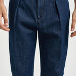 Pantalone uomo con pinces blu denim CHIAIAJ KK1002SW BERWICH 