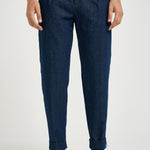 Pantalone uomo con pinces blu denim CHIAIAJ KK100SW BERWICH 